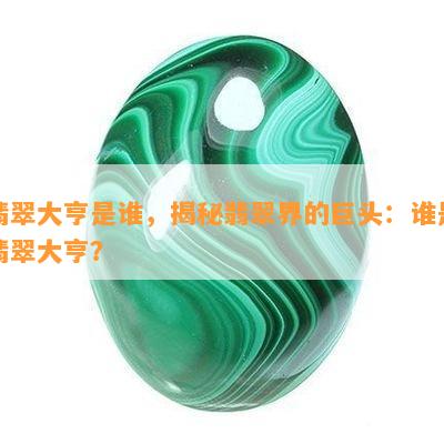 翡翠大亨是谁，揭秘翡翠界的巨头：谁是翡翠大亨？