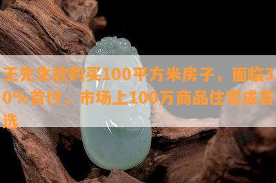 王先生欲购买100平方米房子，面临30%首付，市场上100万商品住宅成首选