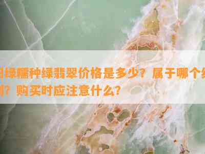 阳绿糯种绿翡翠价格是多少？属于哪个级别？购买时应注意什么？