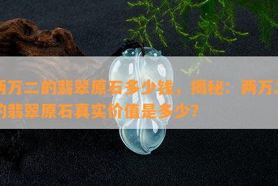 两万二的翡翠原石多少钱，揭秘：两万二的翡翠原石真实价值是多少？