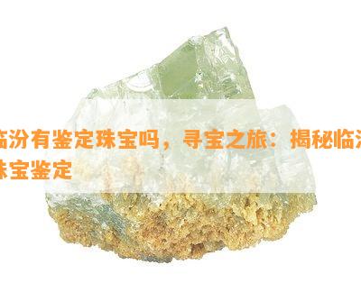 临汾有鉴定珠宝吗，寻宝之旅：揭秘临汾珠宝鉴定