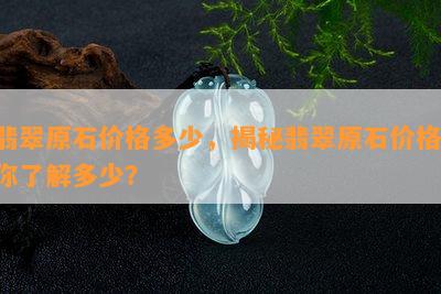 翡翠原石价格多少，揭秘翡翠原石价格：你了解多少？