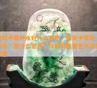 翡翠手镯种水好什么意思，翡翠手镯的“种水”是什么意思？详解其重要性与评价标准