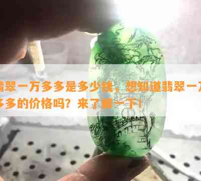 翡翠一万多多是多少钱，想知道翡翠一万多多的价格吗？来了解一下！