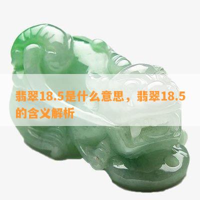 翡翠18.5是什么意思，翡翠18.5的含义解析